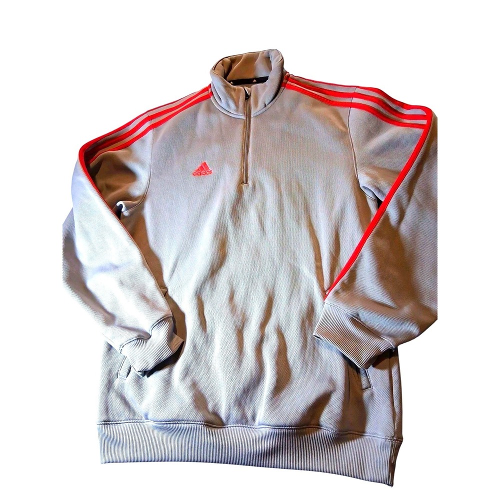 Adidas Golf Sweatshirt Gray 1/4 Zip Stretch Long Sleeve Men's Pullover Medium